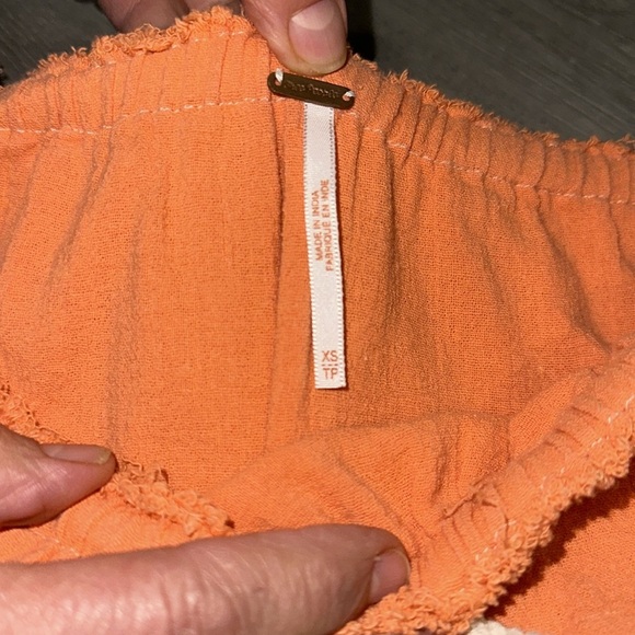 Free People Orange Layered Skirt with Drawstring size XS - Picture 4 of 6